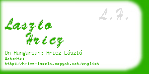 laszlo hricz business card