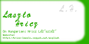 laszlo hricz business card